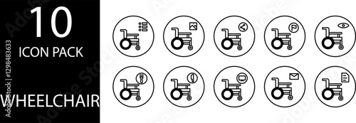 wheelchair Editable  Icon Set
