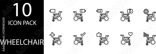 wheelchair Editable  Icon Set
