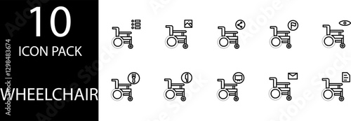 wheelchair Editable  Icon Set
