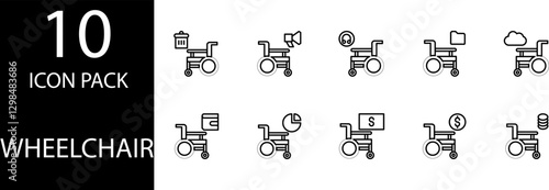 wheelchair Editable  Icon Set
