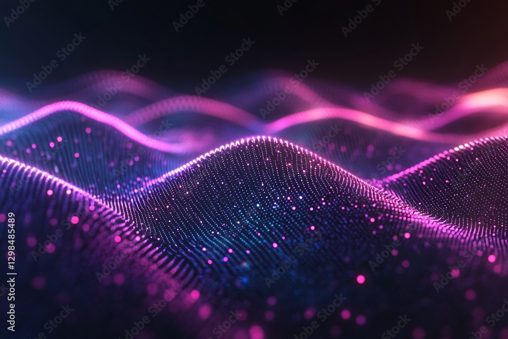 misty neon waves creating luminous cyber pattern misty neon waves creating luminous cyber pattern