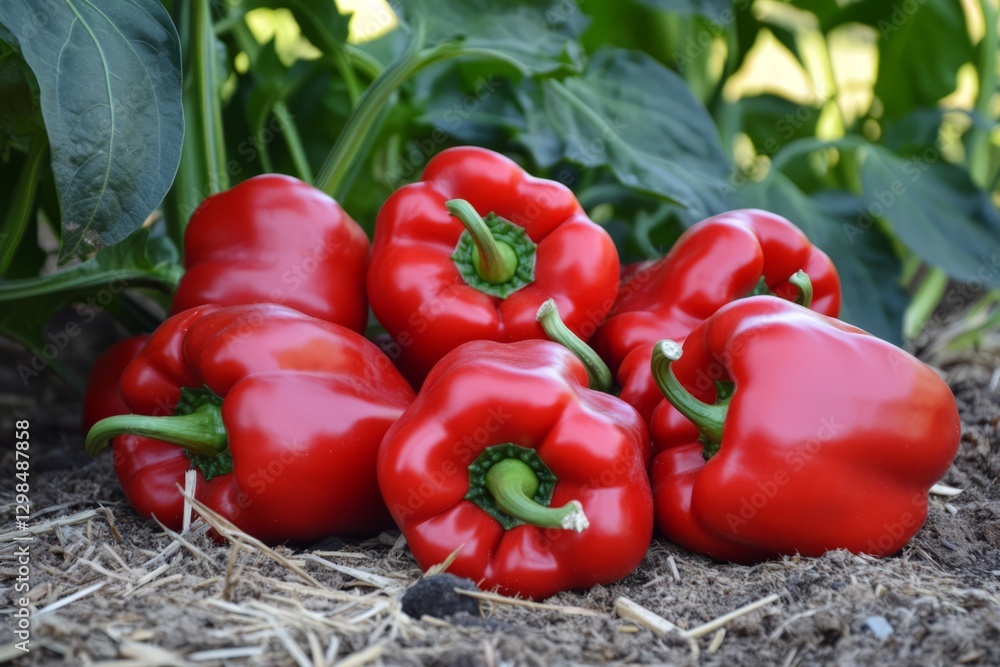 Red bell pepper harvest close-up. Concept of growing vegetable crops, organic healthy food and non-GMO vegetables. Red bell pepper harvest close-up. Concept of growing vegetable crops, organic healthy food and non-GMO vegetables.