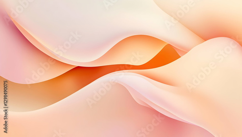 Light orange gradient background with smooth curved lines, flat design , soft edges and blurred details