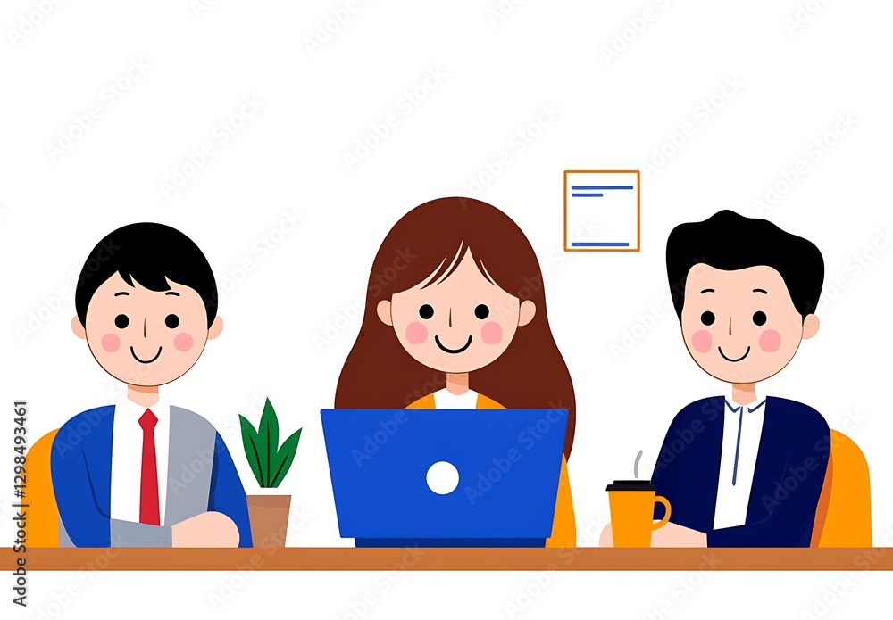 Business Team Meeting Laptop Office Collaboration Business Team Meeting Laptop Office Collaboration