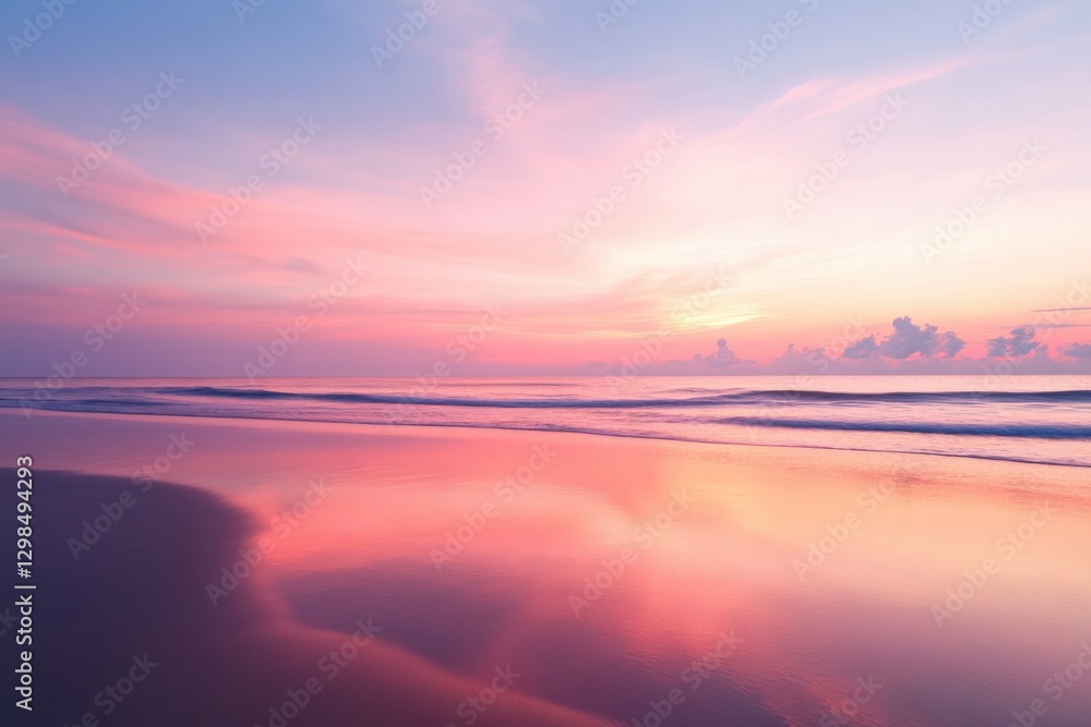 Naklejka premium sunset beach reflection