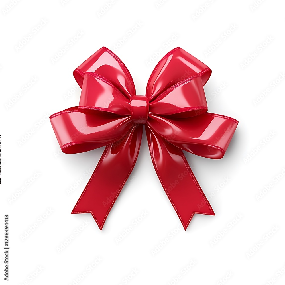 Red Glossy Ribbon Bow Gift Decoration Holiday Present Red Glossy Ribbon Bow Gift Decoration Holiday Present