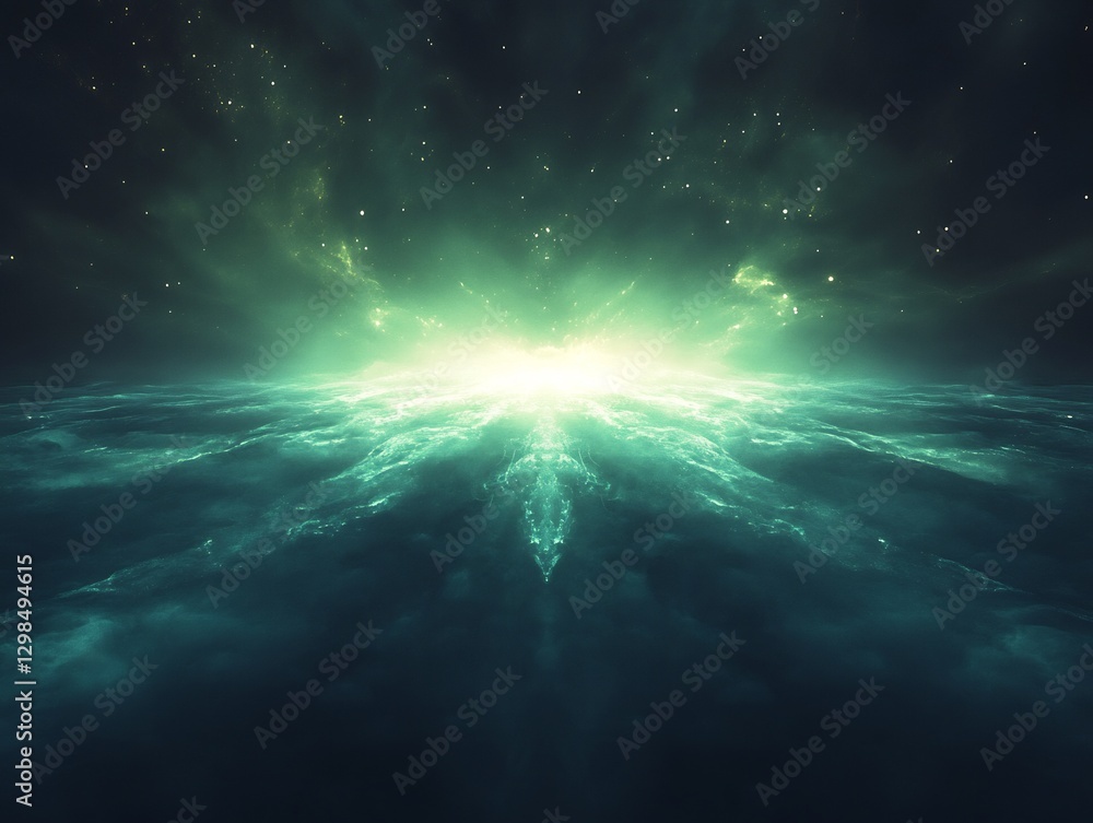 Fototapeta premium misty fractals glowing cyber space layered --ar 4:3