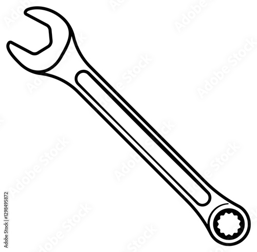 illustration of a ratchet wrench without background