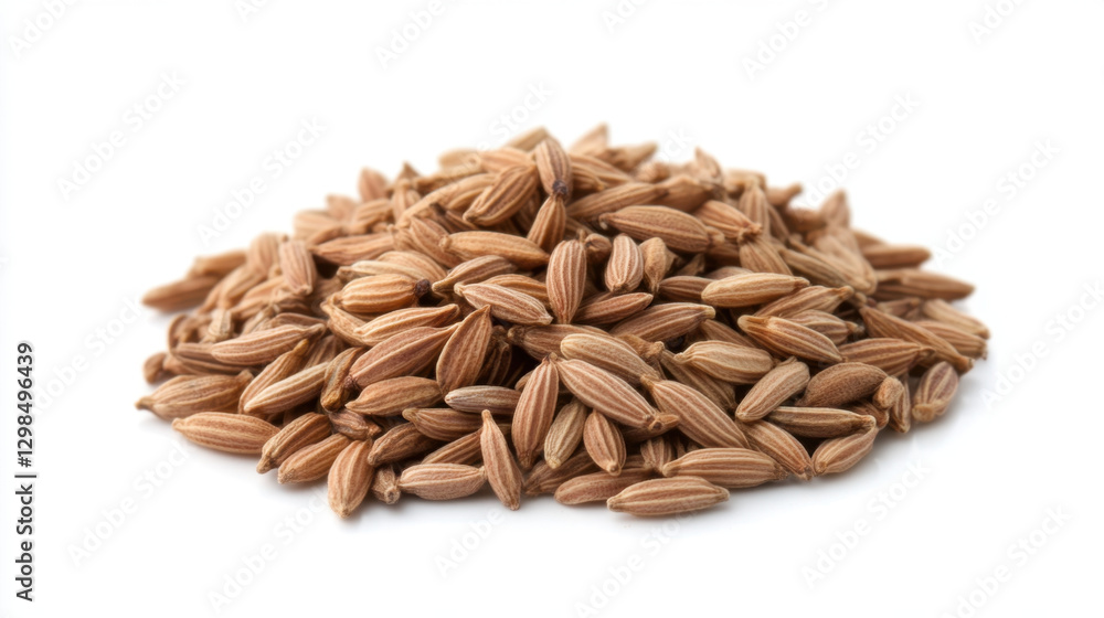 Cumin seeds are popular spice known for their earthy flavor and aroma, often used in various cuisines. This showcases pile of brown cumin seeds, highlighting their unique shape and texture Cumin seeds are popular spice known for their earthy flavor and aroma, often used in various cuisines. This showcases pile of brown cumin seeds, highlighting their unique shape and texture