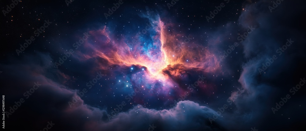 Fototapeta premium Dramatic Nebula Space Scene Wallpaper