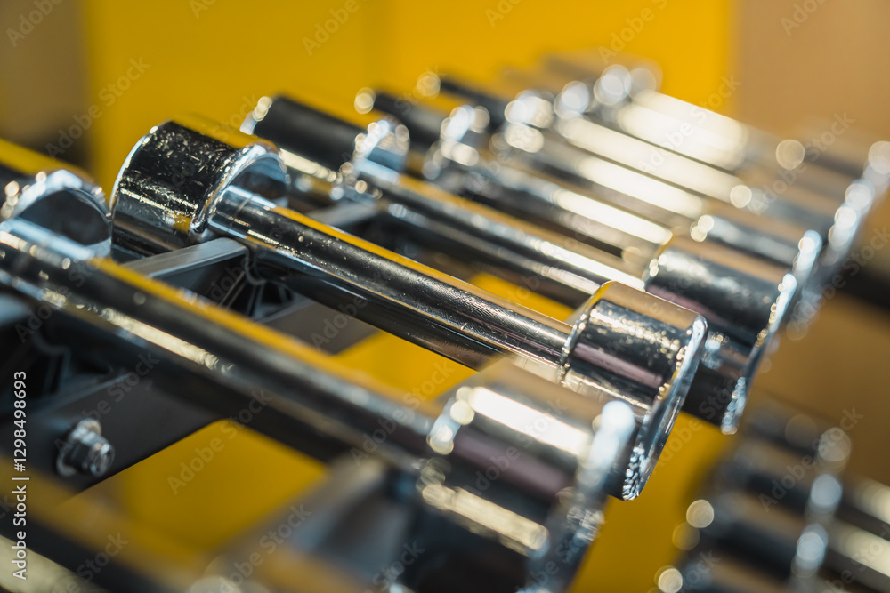 Fototapeta premium dumbbell the most essentials tools for strength training in the gym