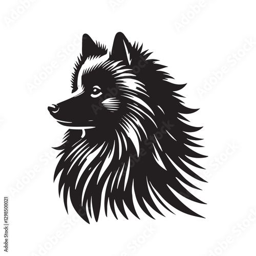 Finnish Spitz Silhouette - Finnish Spitz Vector - Minimalist Finnish Spitz Dog Illustration.