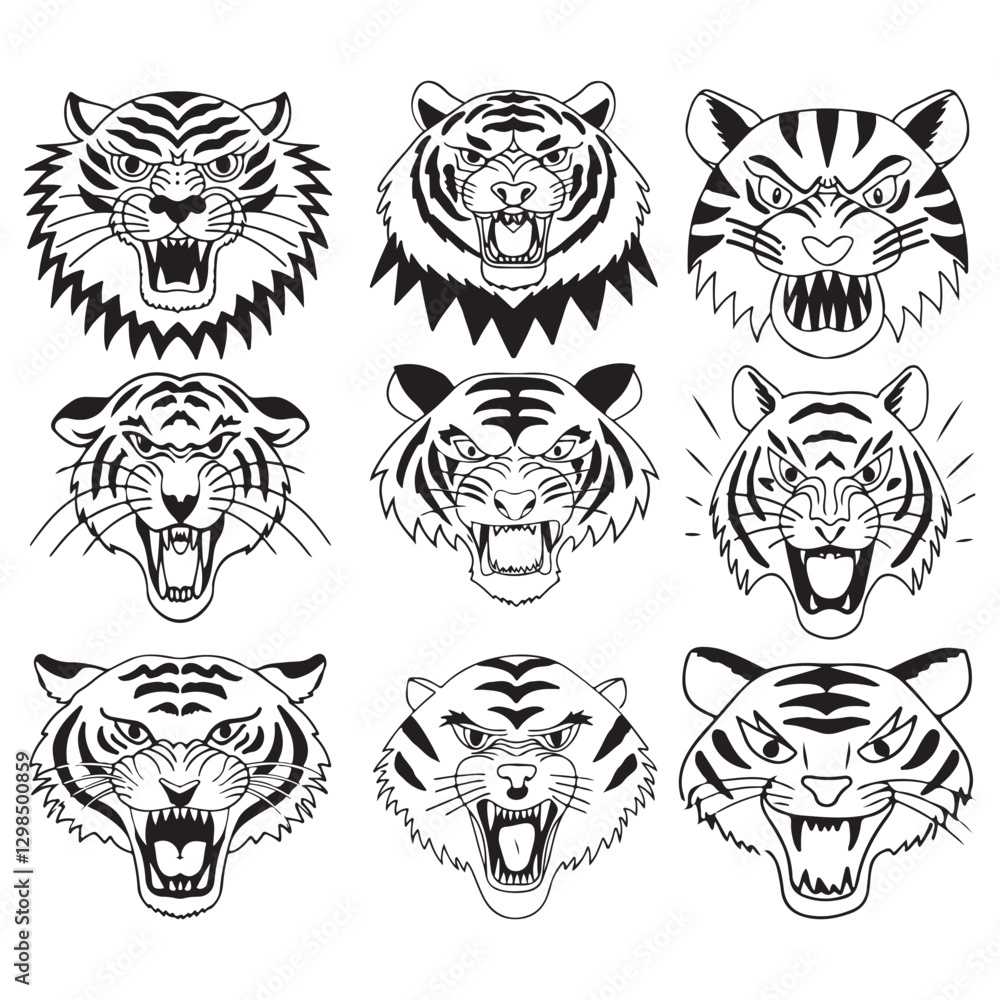 Tiger head vector illustration Tiger head vector illustration