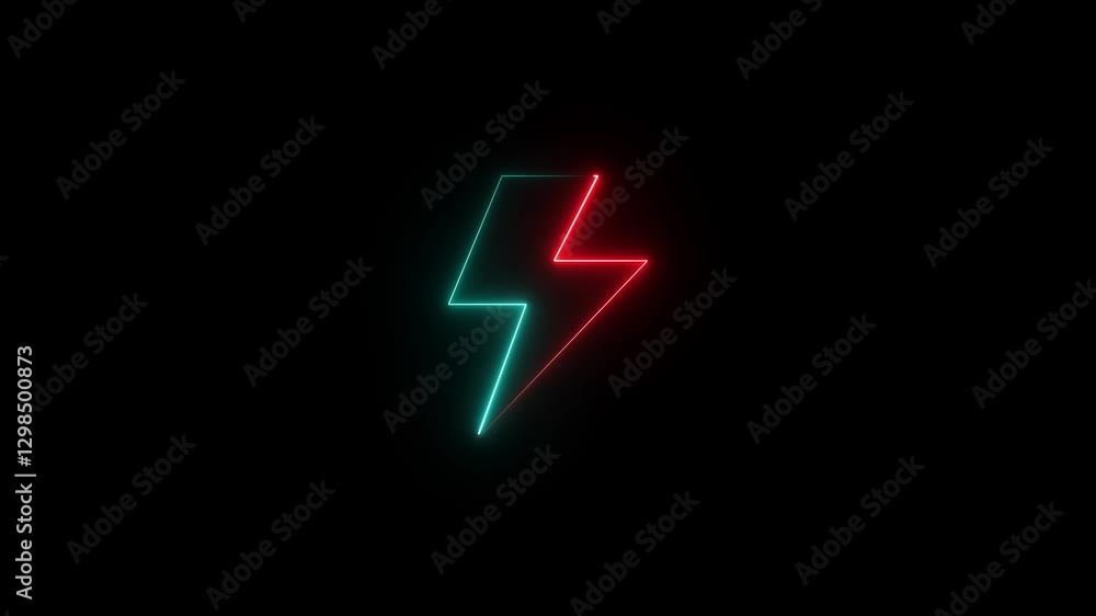 Neon glowing battery charging icon animation. Neon Battery charging power symbol, lightning bolt sign. Charging icon Neon glowing battery charging icon animation. Neon Battery charging power symbol, lightning bolt sign. Charging icon