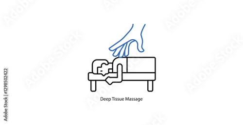Deep Tissue Massage Icons, Muscle Pain and Tension Relief Therapy