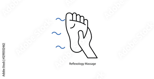 Relaxing Reflexology Massage Icons, Stress Relief and Wellness Therapy