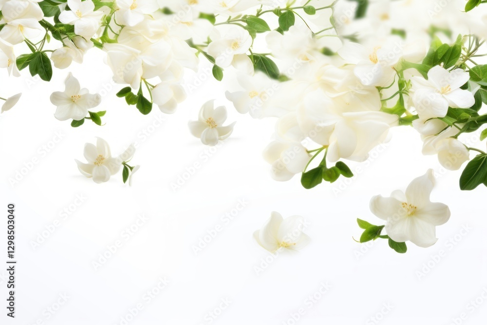 Obraz premium Photo of flying jasmine flowers backgrounds outdoors blossom.
