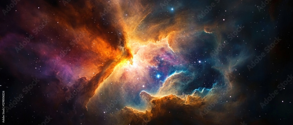 Fototapeta premium Colorful Space Nebula with Stars