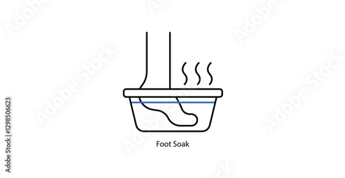 Relaxing Foot Soak Icons, Hydration and Rejuvenation Therapy