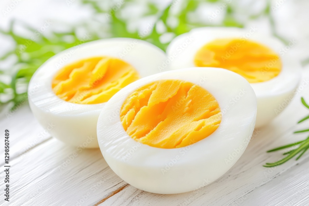 Hard Boiled Eggs on White Wooden Surface Hard Boiled Eggs on White Wooden Surface