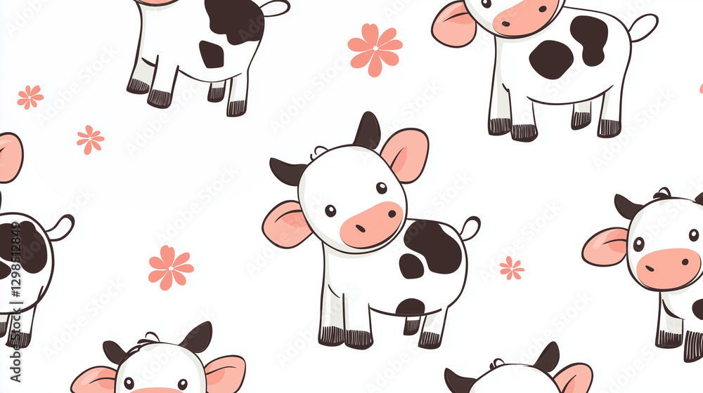 Obraz premium seamless pattern with funny animals