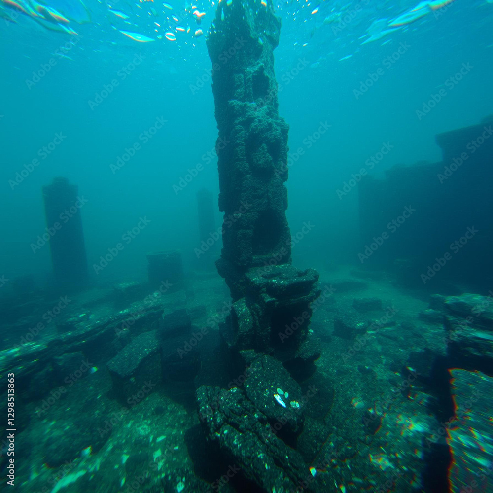 Underwater Archaeological Ruins of an Ancient Civilization Underwater Archaeological Ruins of an Ancient Civilization