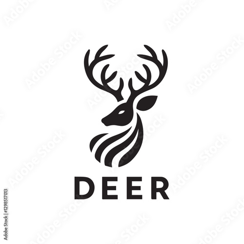 aesthetic simple deer logo vector illustration