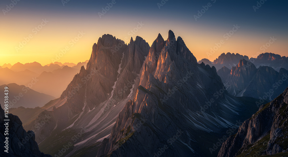 Naklejka premium sunrise in the mountains