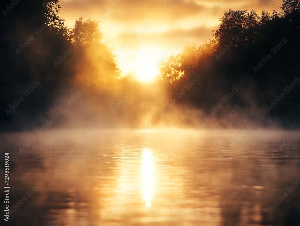 Obraz premium golden Easter light reflections mist --ar 4:3