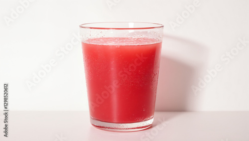 Wallpaper Mural Fresh red fruit juice in a glass on a white background Torontodigital.ca