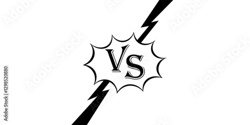 Versus logo vs letters for sports and fight competition. MMA, UFS, Battle, vs match, game concept competitive vs of floodlights vector design.