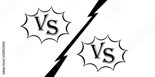 Versus logo vs letters for sports and fight competition. MMA, UFS, Battle, vs match, game concept competitive vs of floodlights vector design.
