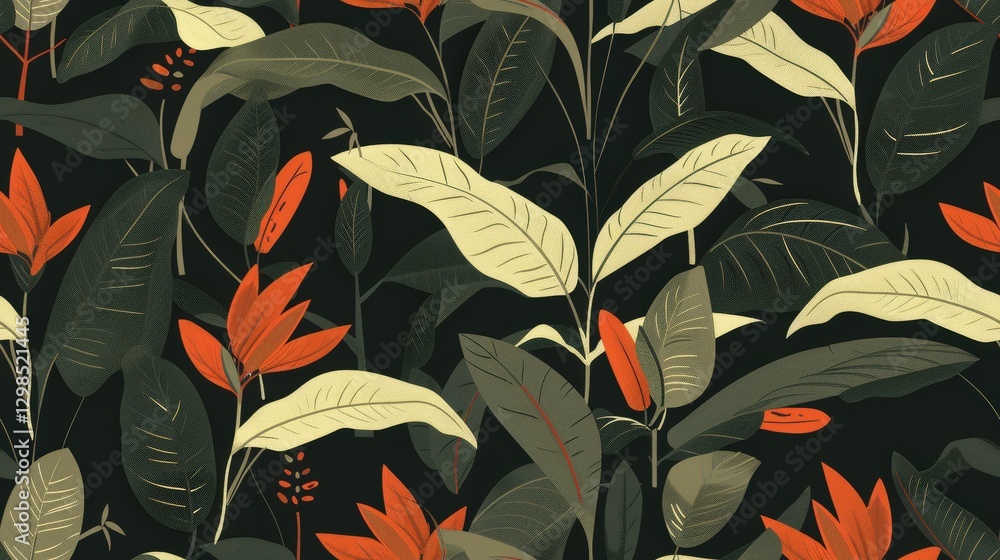 custom made wallpaper toronto digitalVibrant Fall Leaves in Rich Colors Creating an Elegant Abstract Patterned Design for Creative Decor