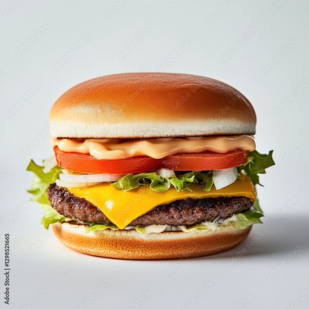 delicious cheeseburger isolated on white background delicious cheeseburger isolated on white background