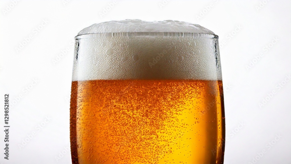 透明な炭酸風のグラスビール素材テクスチャ 黄色 16:9 動画 サイズ対応 チラシ パンフレット WEB広告バナー AI生成素材