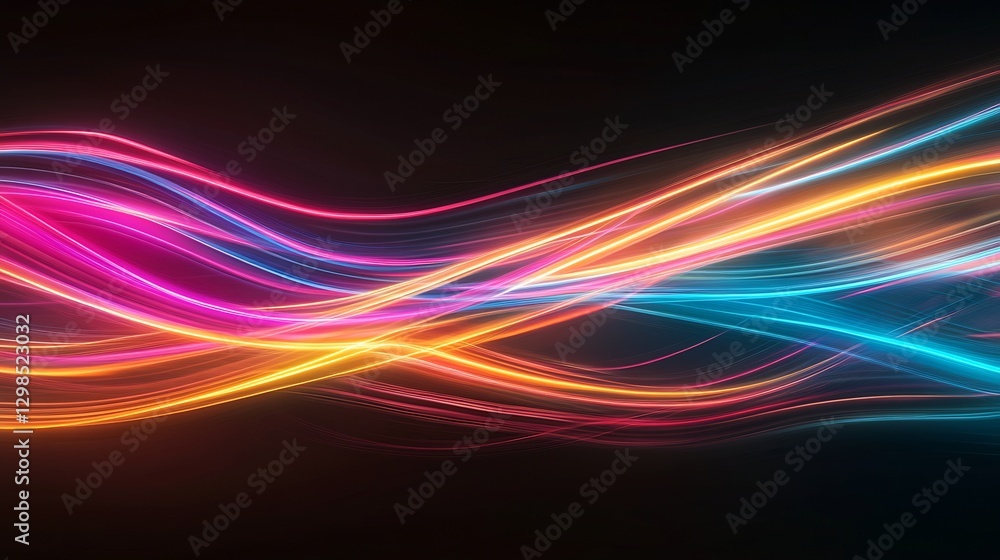 Easter-colored neon light waves reflections --ar 16:9 Easter-colored neon light waves reflections --ar 16:9