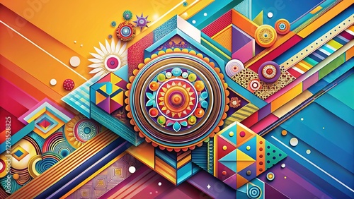 Elegant, abstract geometric print;  modern background, great for text.