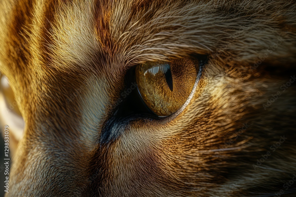 Close-up of cats intense eye with tabby fur. AI image Close-up of cats intense eye with tabby fur. AI image