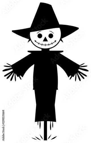 Simple Scarecrow Silhouette Illustration, transparent background png