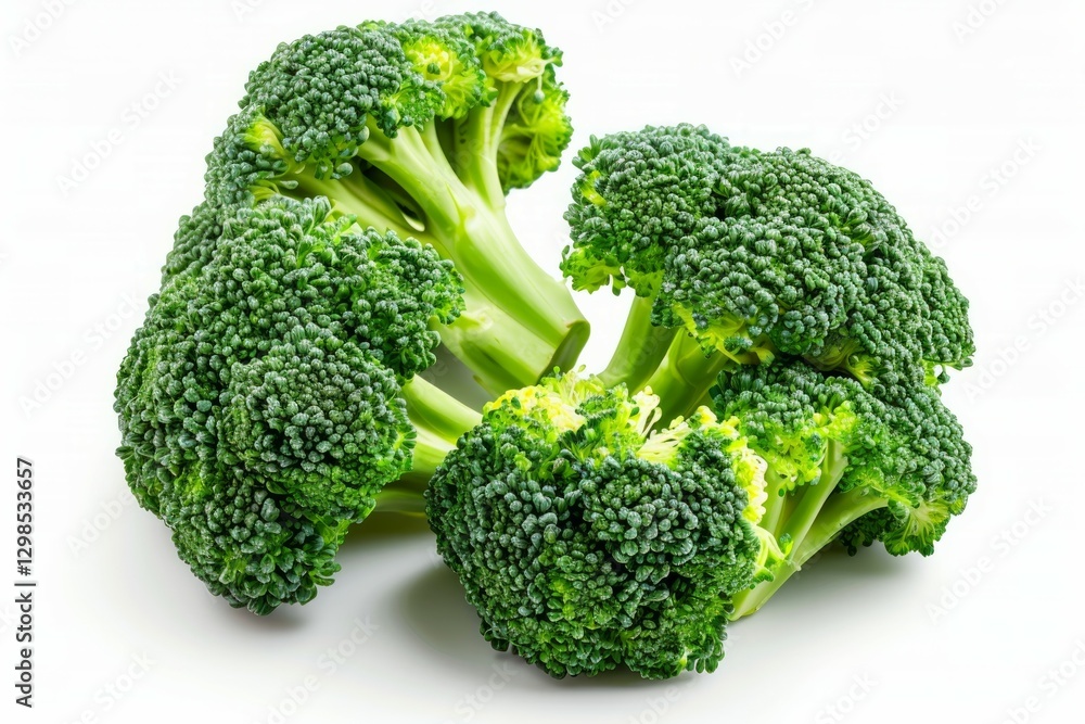 Fresh broccoli isolated on white background. AI image Fresh broccoli isolated on white background. AI image
