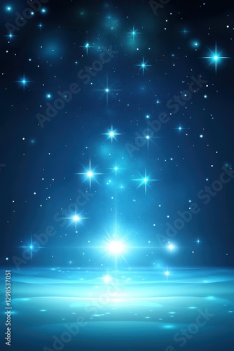 Wallpaper Mural A captivating starry night scene with glowing blue tones and twinkling stars that creates a serene and enchanting atmosphere, Ideal for backgrounds, digital art Torontodigital.ca