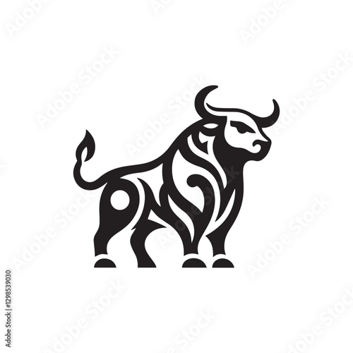 aesthetic bull logo vector illustration