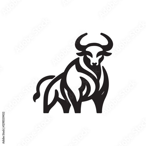 aesthetic bull logo vector illustration
