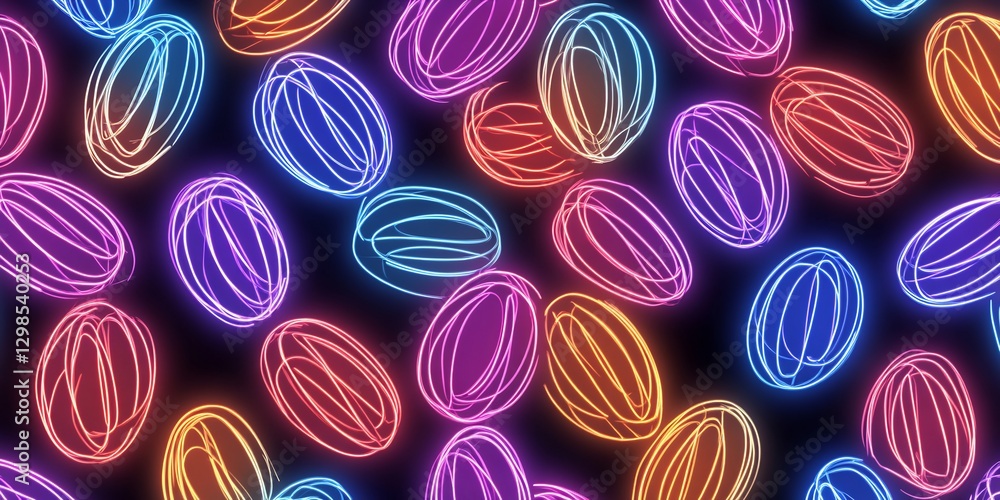 Easter egg pattern neon lines seamless background --ar 2:1 Easter egg pattern neon lines seamless background --ar 2:1