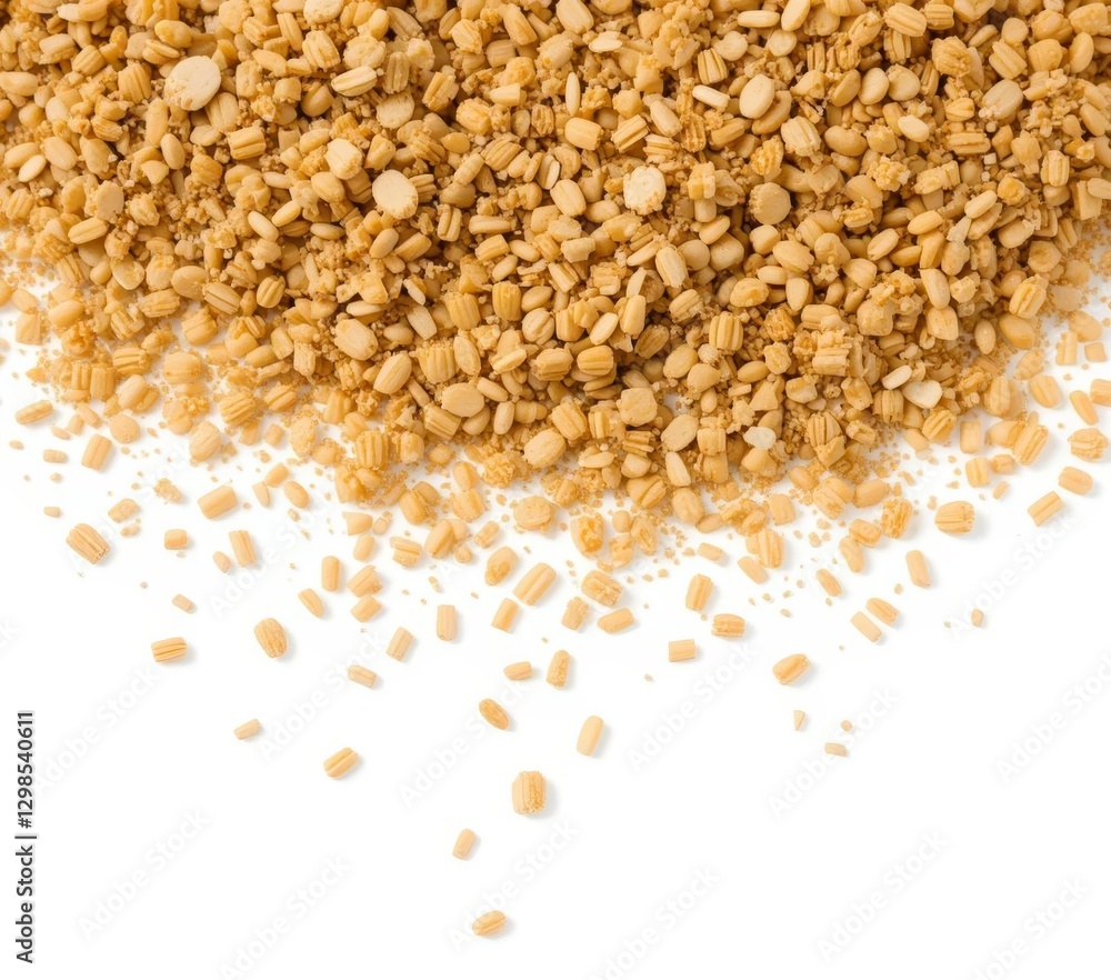 Golden Granola Clusters and Crumbles Isolated Golden Granola Clusters and Crumbles Isolated
