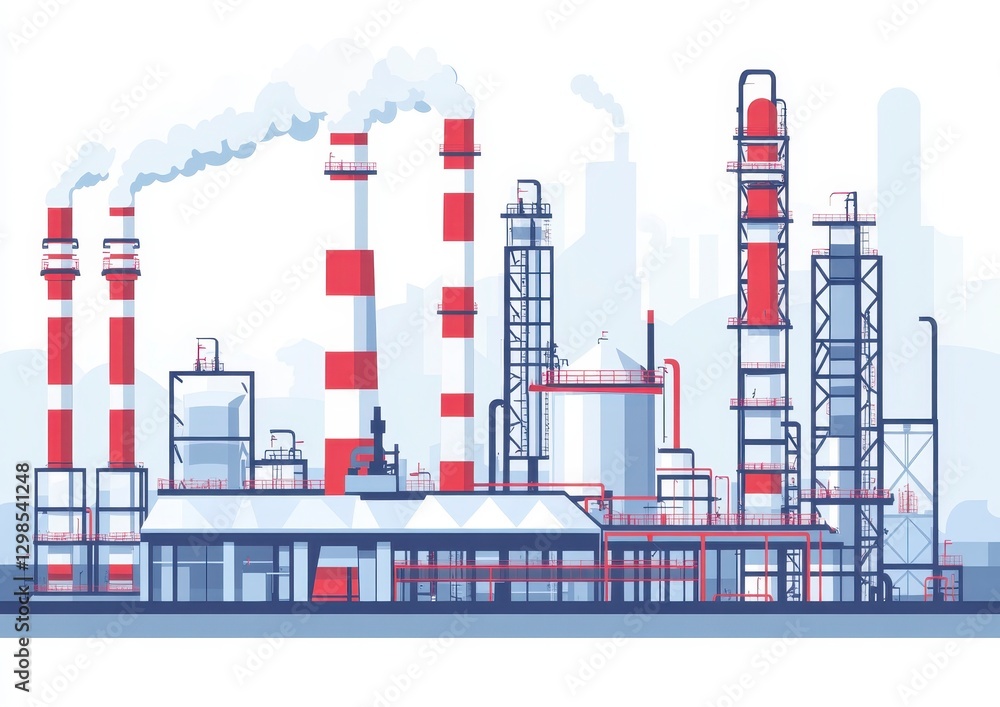 Obraz premium power plant with smoke