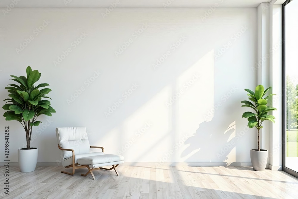 Fototapeta premium A pristine white wall provides a blank canvas , design, photography