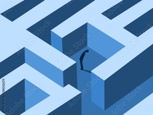 Businessman Solves Problems in a Maze
