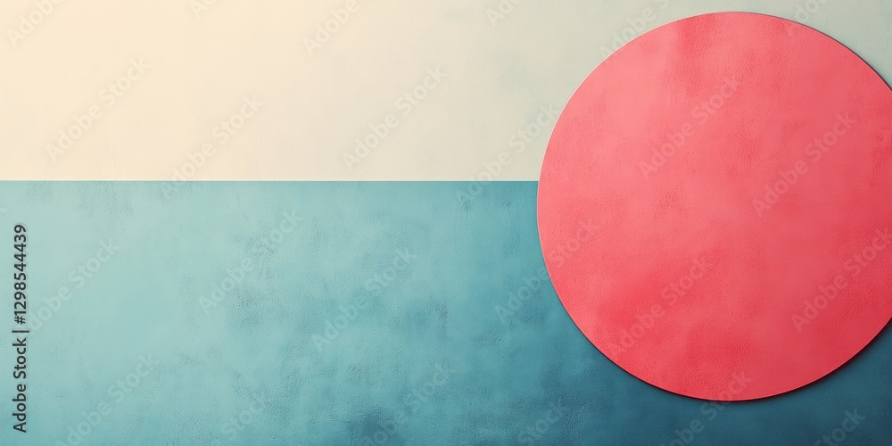 Abstract geometric composition with red circle and color blocking Abstract geometric composition with red circle and color blocking