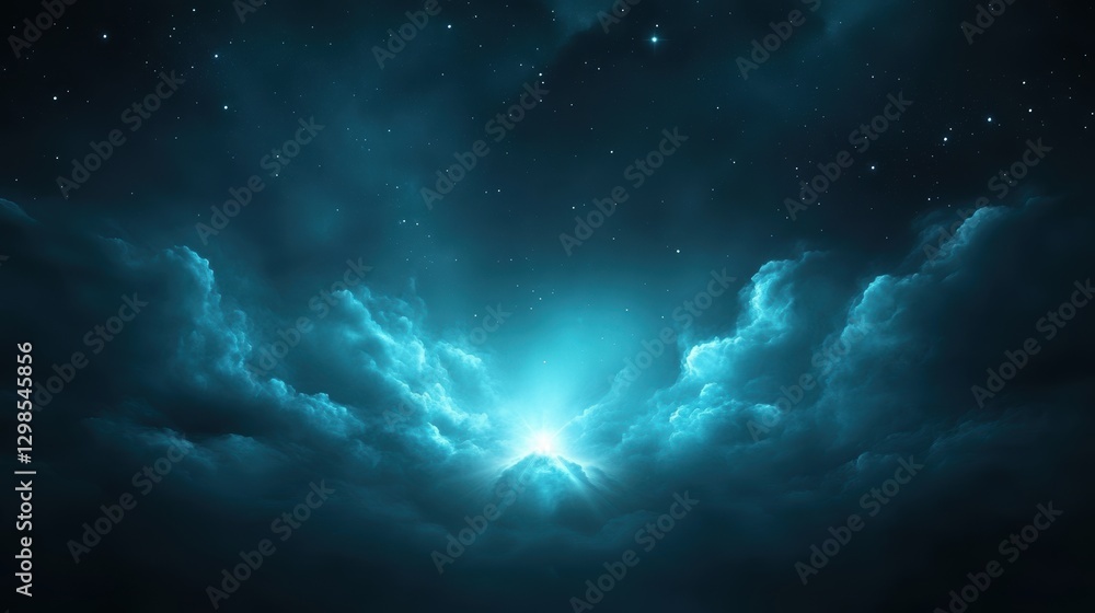 A serene sky filled with deep blue clouds and shimmering stars creates a calming atmosphere, Ideal for themes of tranquility, exploration, or wonder in articles, presentations, or digital art, A serene sky filled with deep blue clouds and shimmering stars creates a calming atmosphere, Ideal for themes of tranquility, exploration, or wonder in articles, presentations, or digital art,